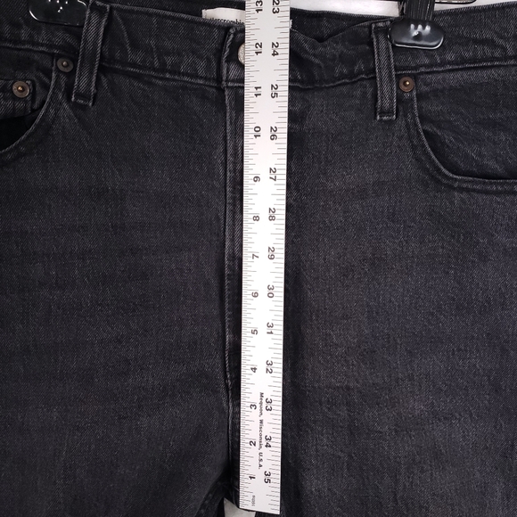 Abercrombie The 90s Straight Ultra High Rise Black Denim Jeans Women 31 Reg 12R - Picture 5 of 10